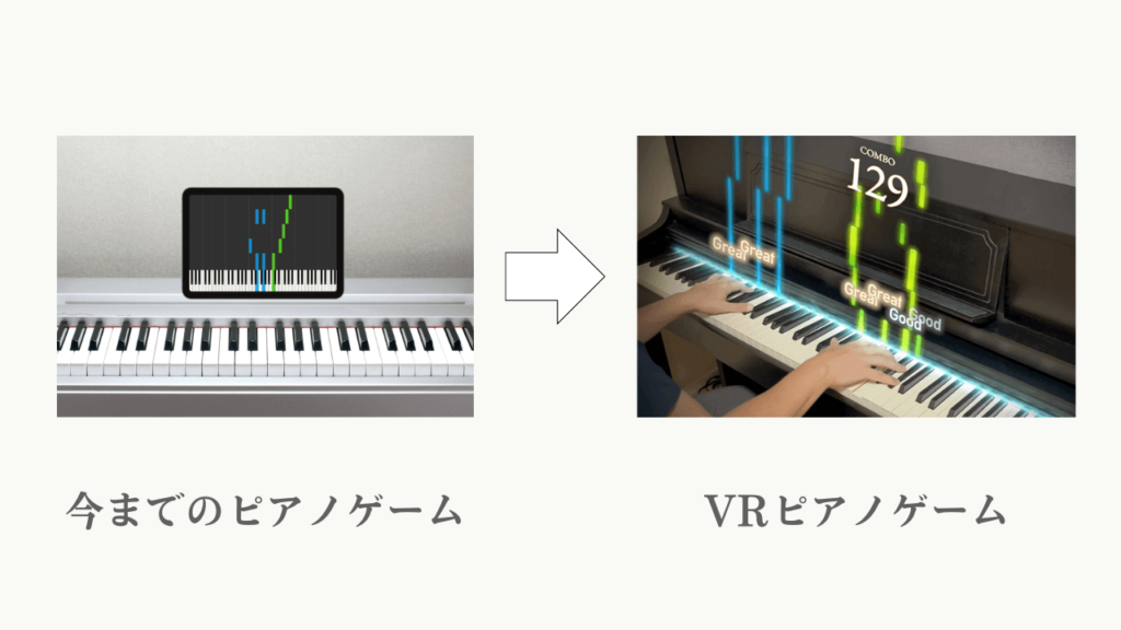 今までのピアノゲームとVRの違い