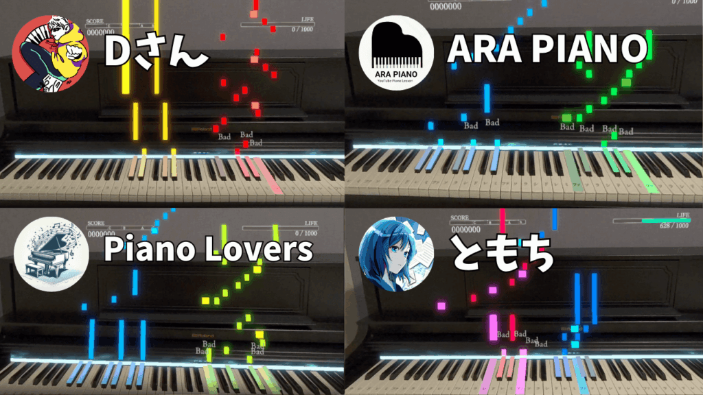VRピアノゲームの楽譜YouTuberコラボ「オリジナルノーツカラー」