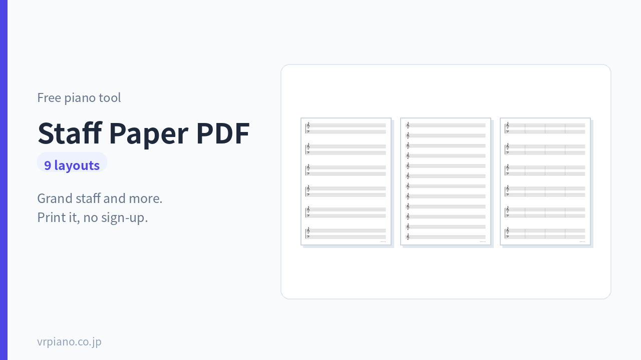 Portées à Imprimer, PDF (9 modèles)