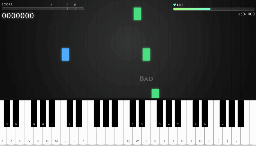 ピアノゲーム 両手モード