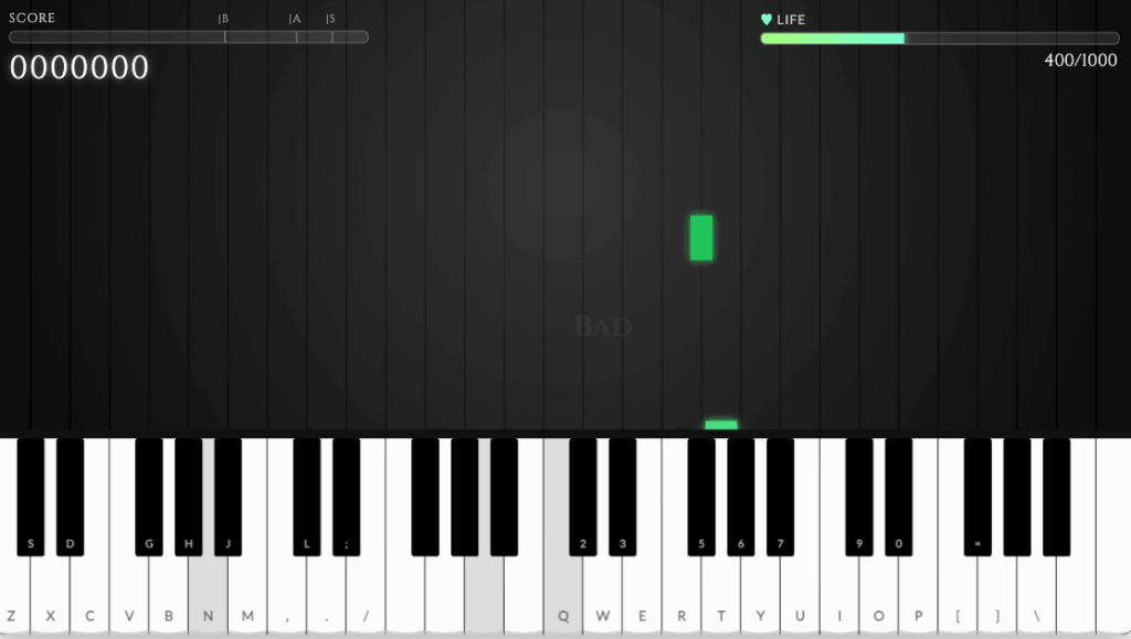 ピアノゲーム 片手モード